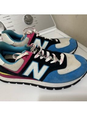 New Balance Retro Colorblock Sneakers in Blue, Pink, Teal